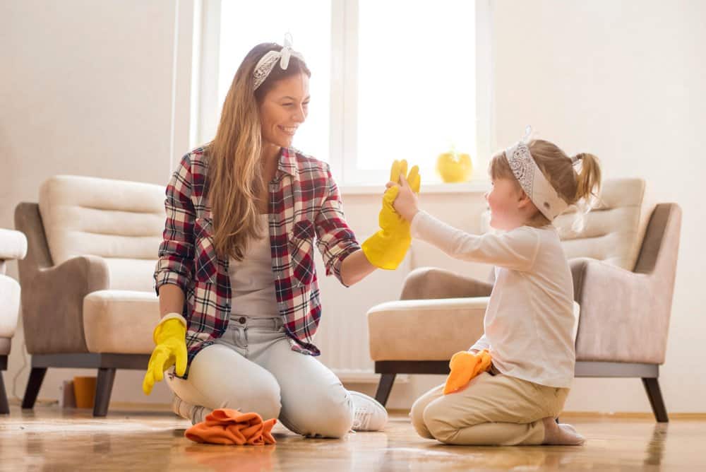 house clean with the kids